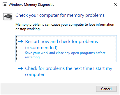 windows memory diagnostic tool