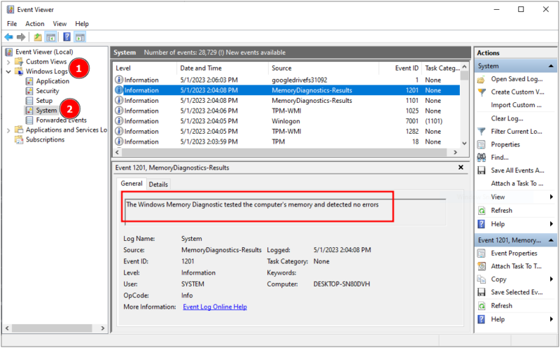 windows memory dianostic