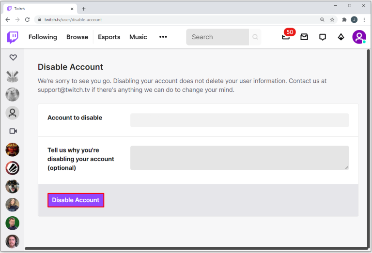 Disable-cuenta