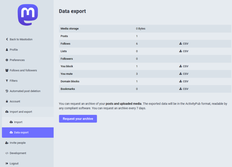 data export