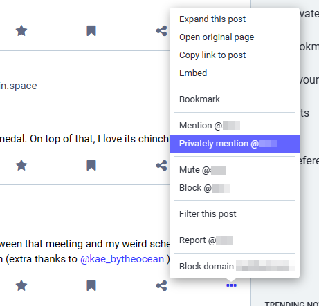 private mention