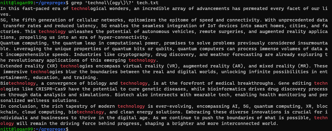 grep grouping example