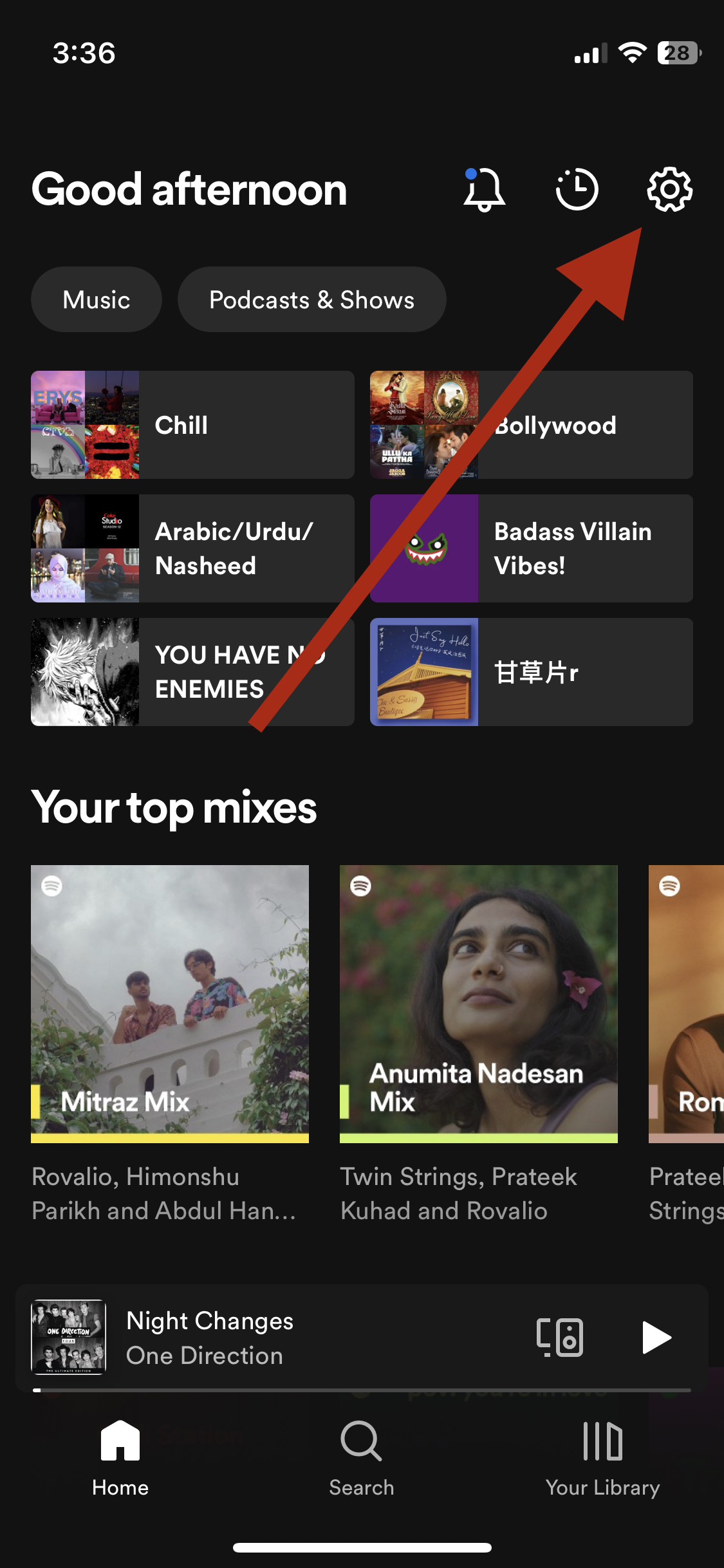 Spotify settings icon