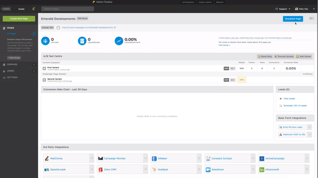 Herramienta de prueba Unbounce AB