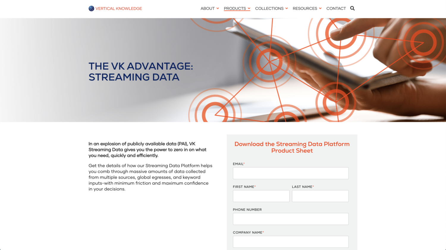 VK Streaming Data homepage