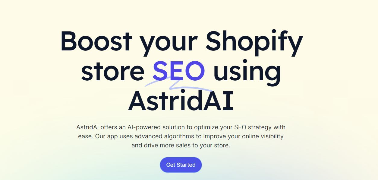 Boost your shopify store seo using astridai.