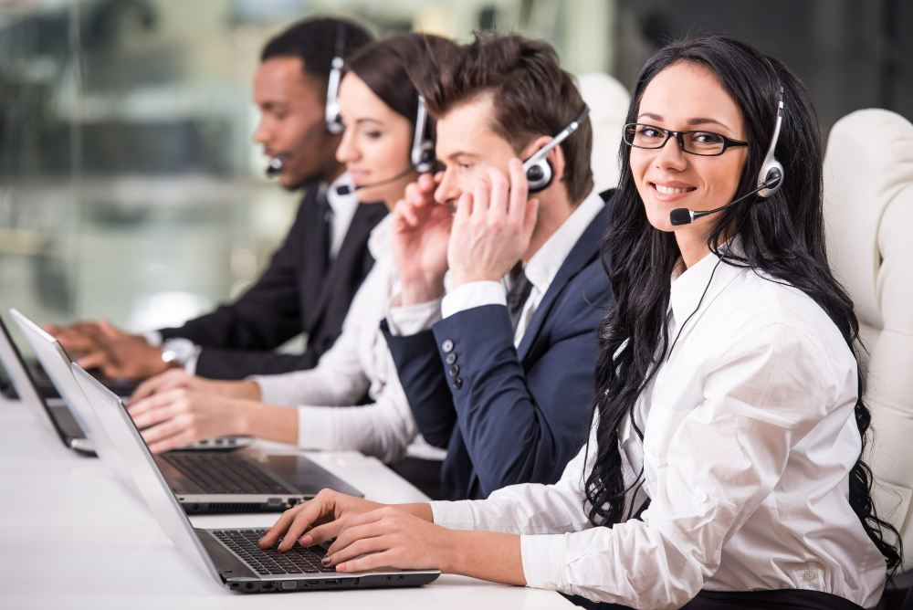 A group of people providing contact center solutions.