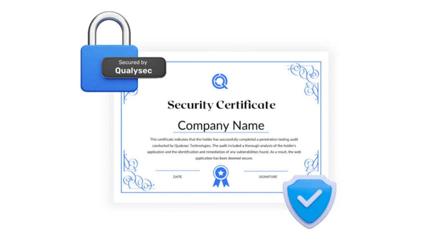 A security certificate with a lock and padlock.