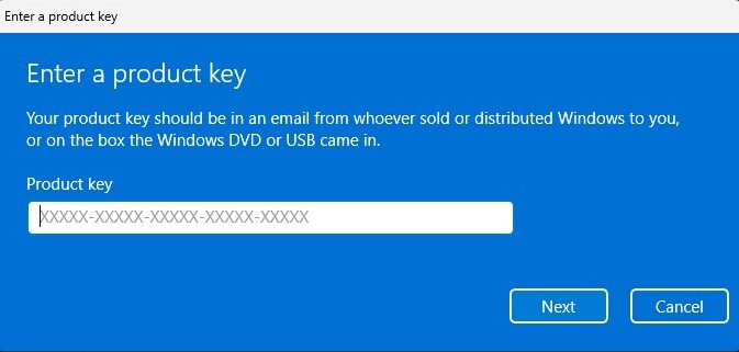 Enter a product key for windows 10.