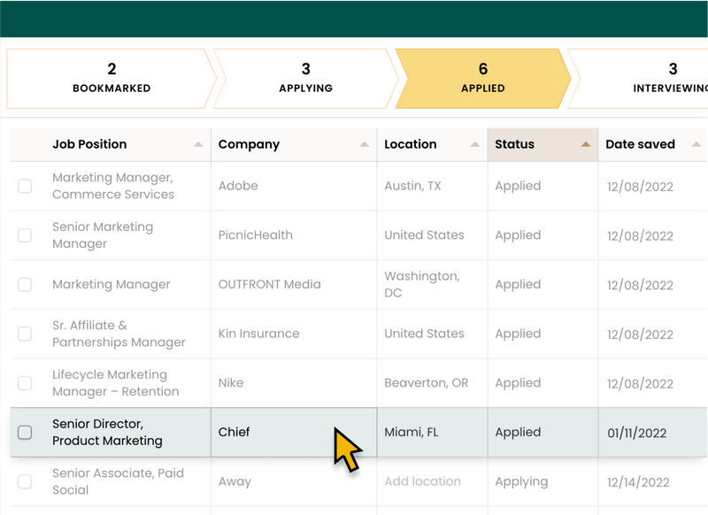 Teal job search automation tool