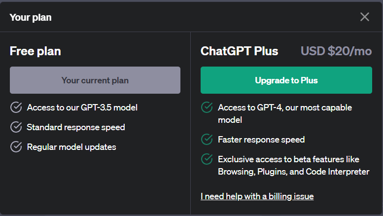 chatgpt pricing