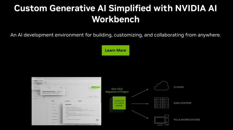 Custom generation ai simplified wdia development workbench.