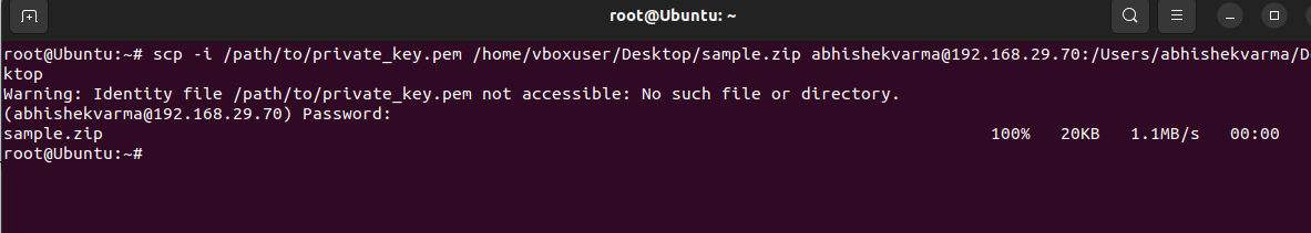 Use scp Command in Ubuntu