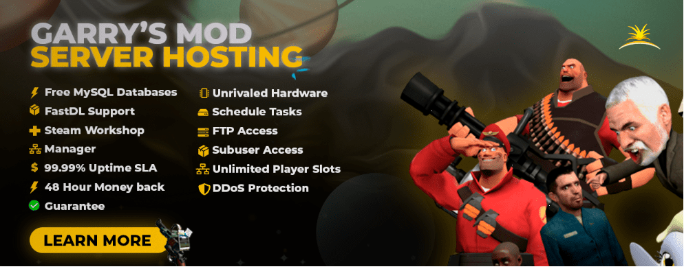 Garrys Mod 13 Dedicated Game Server Hosting FASTDL MYSQL