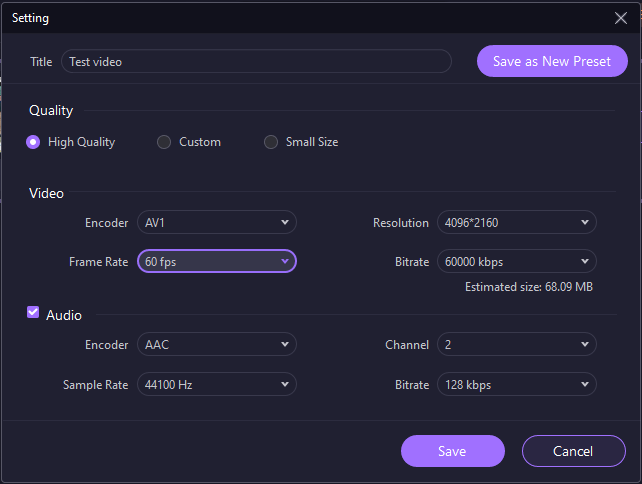 wondershare converter settings