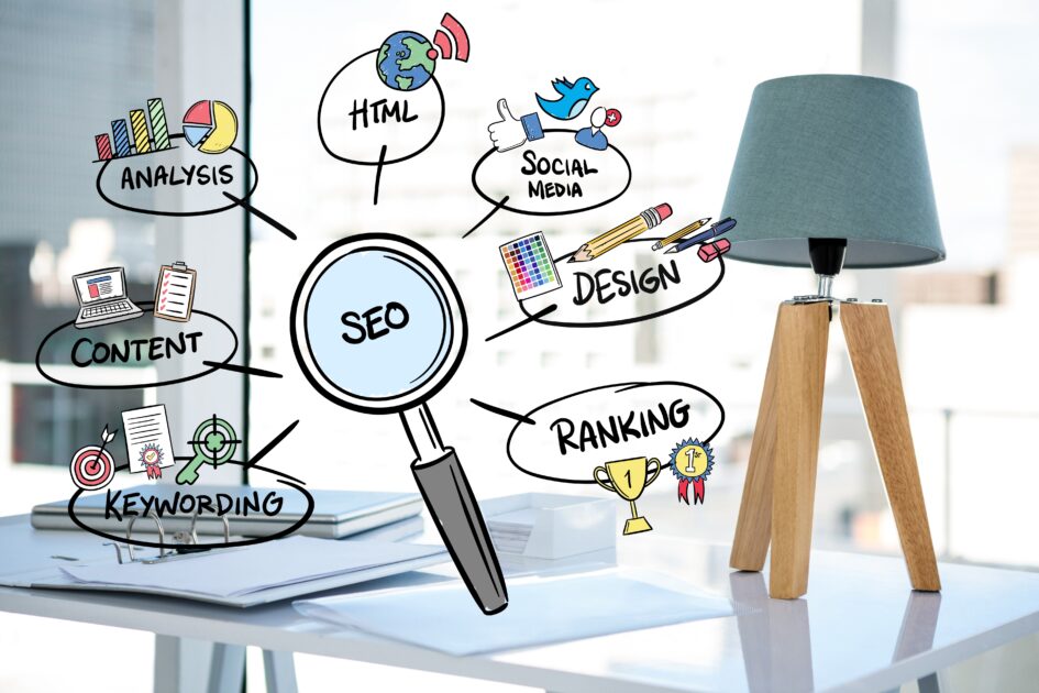 composite numérique de graphiques d'entreprise avec fond de bureau