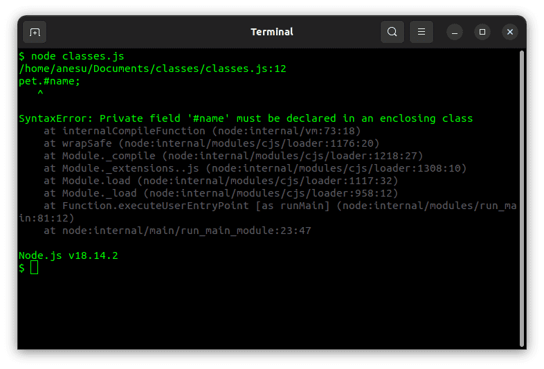 Creating Private Properties