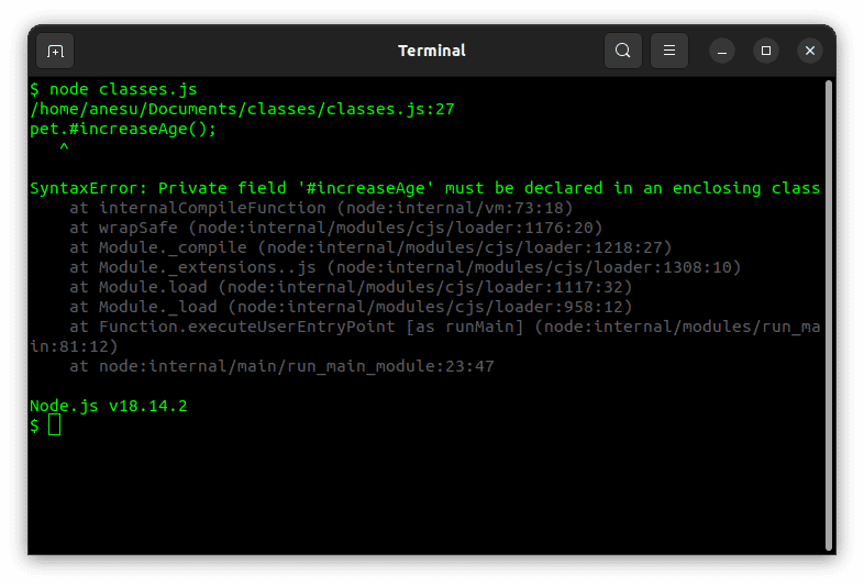 Creating Private Methods