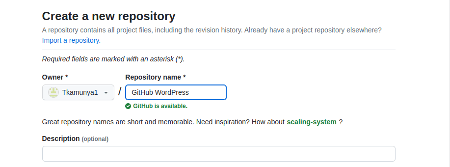 Name GitHub repo