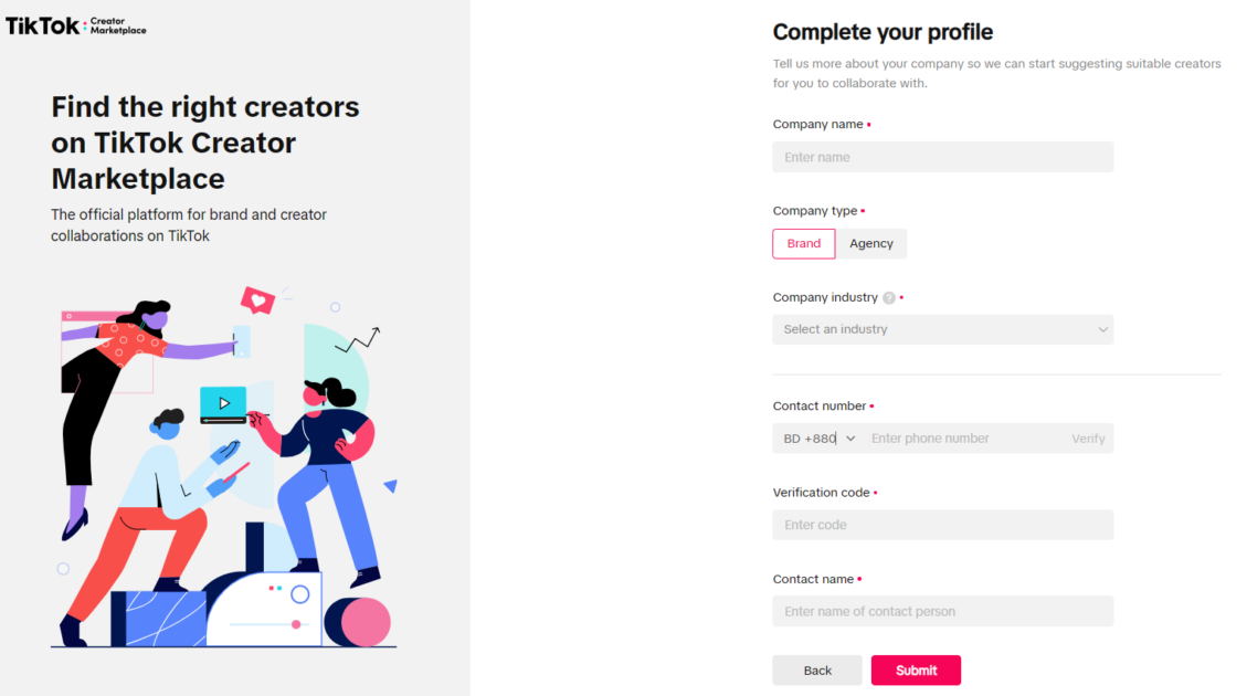 Sign-up-TikTok-Creator-Marketplace step 3