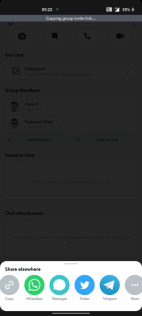 Share Link via WhatsApp, Telegram, and more