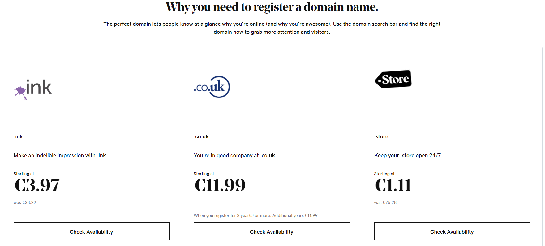 GoDaddy Domain Name Price