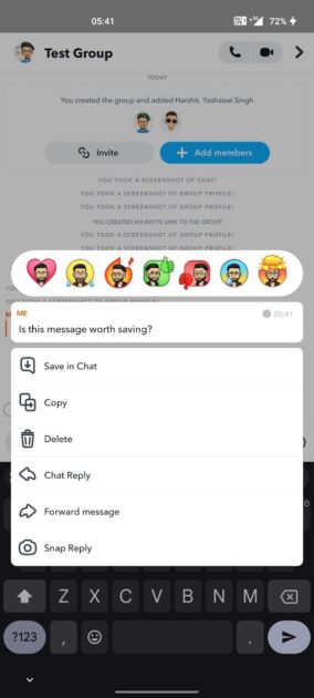 Save-in-Chat-option