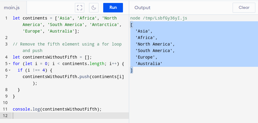 for loop