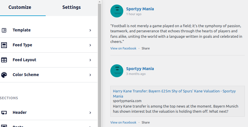 Published feed