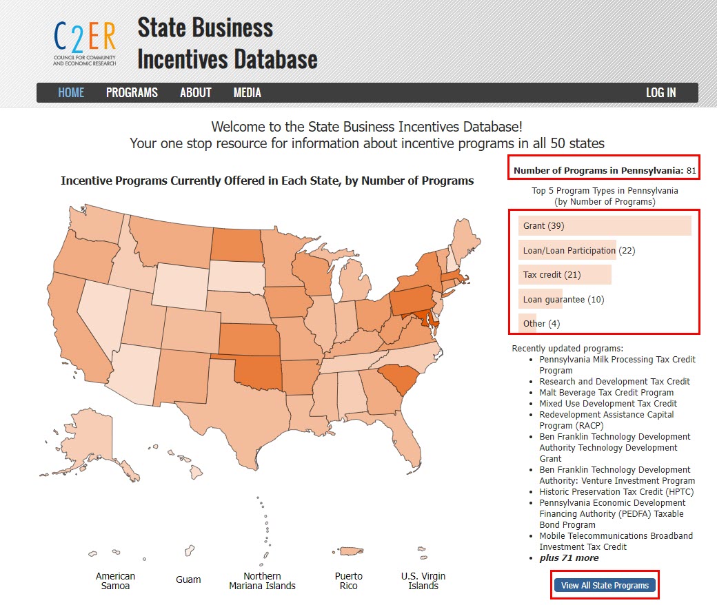 State Business Incentives Database