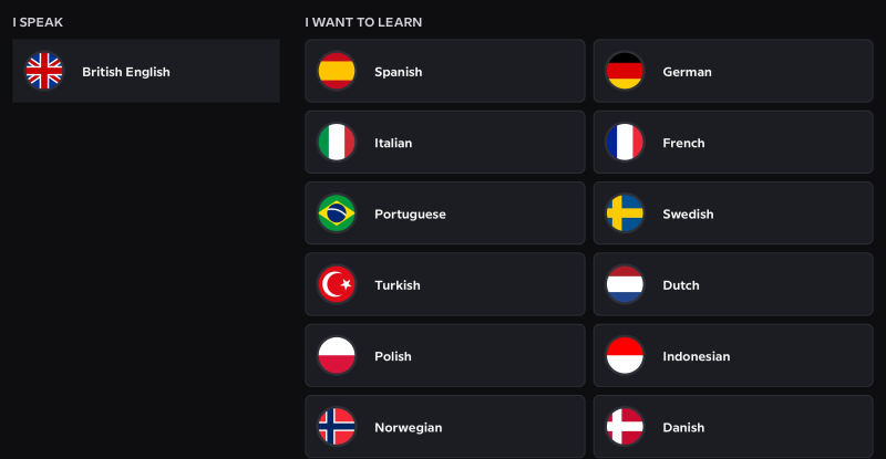 Babbel-languages