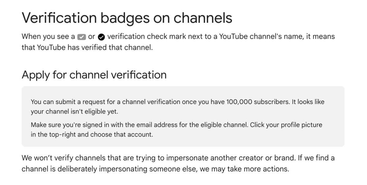 How to Verify  Channel?