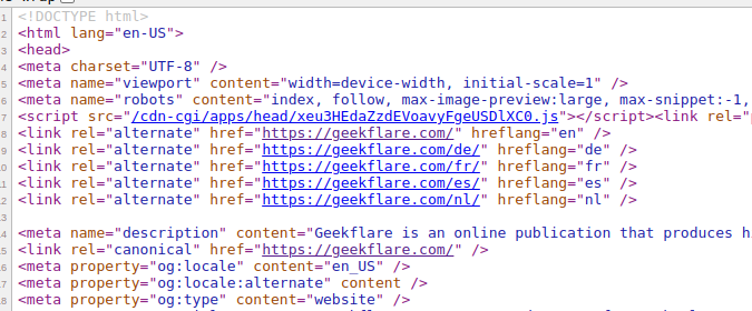 Page source