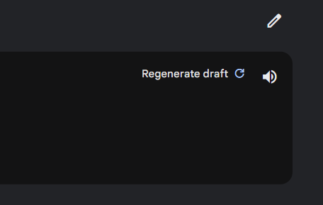 screenshot of the regenerate draft and listen option in bard