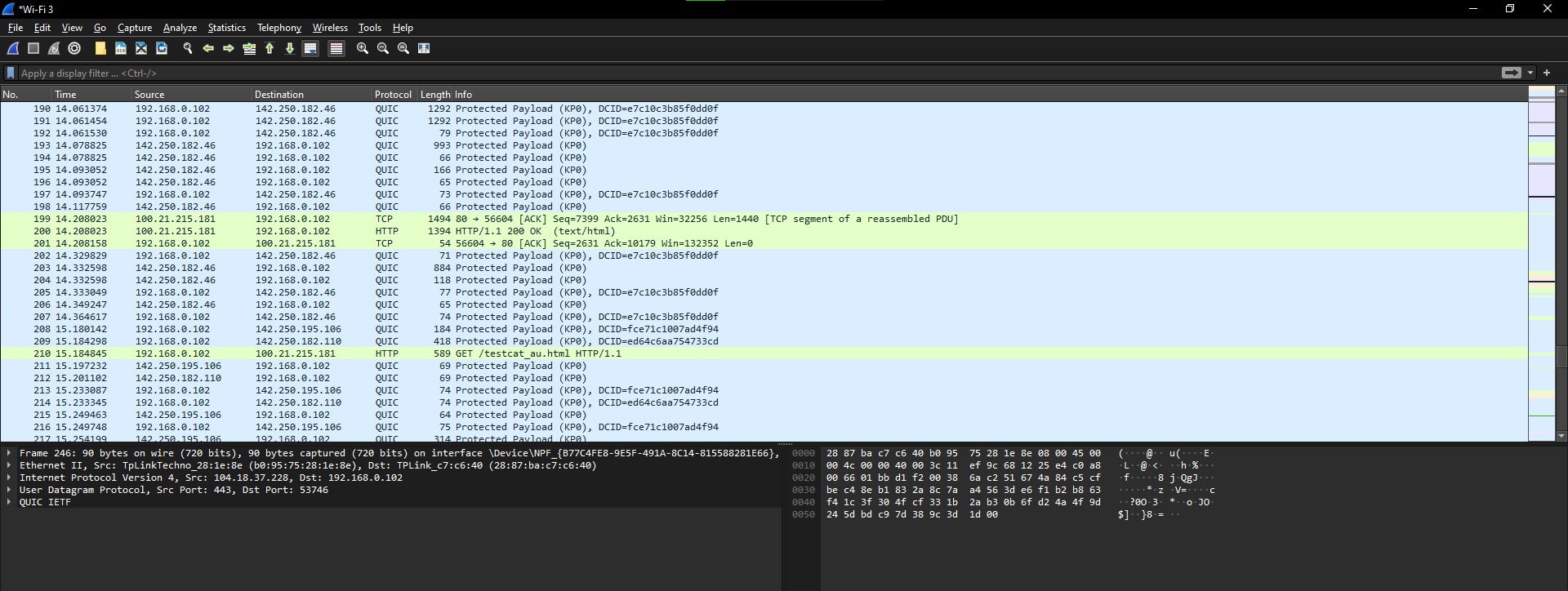 Capturing packets without VPN