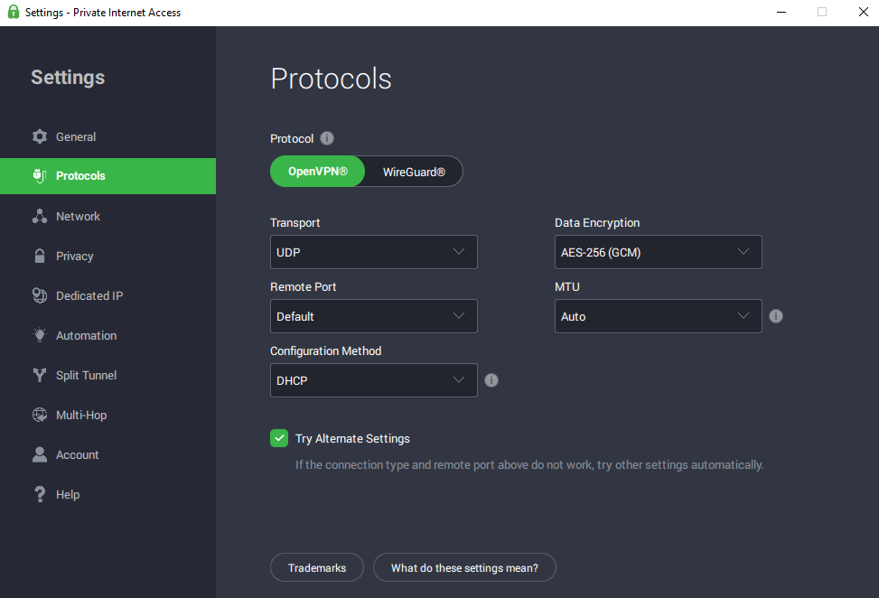 PIA protocols