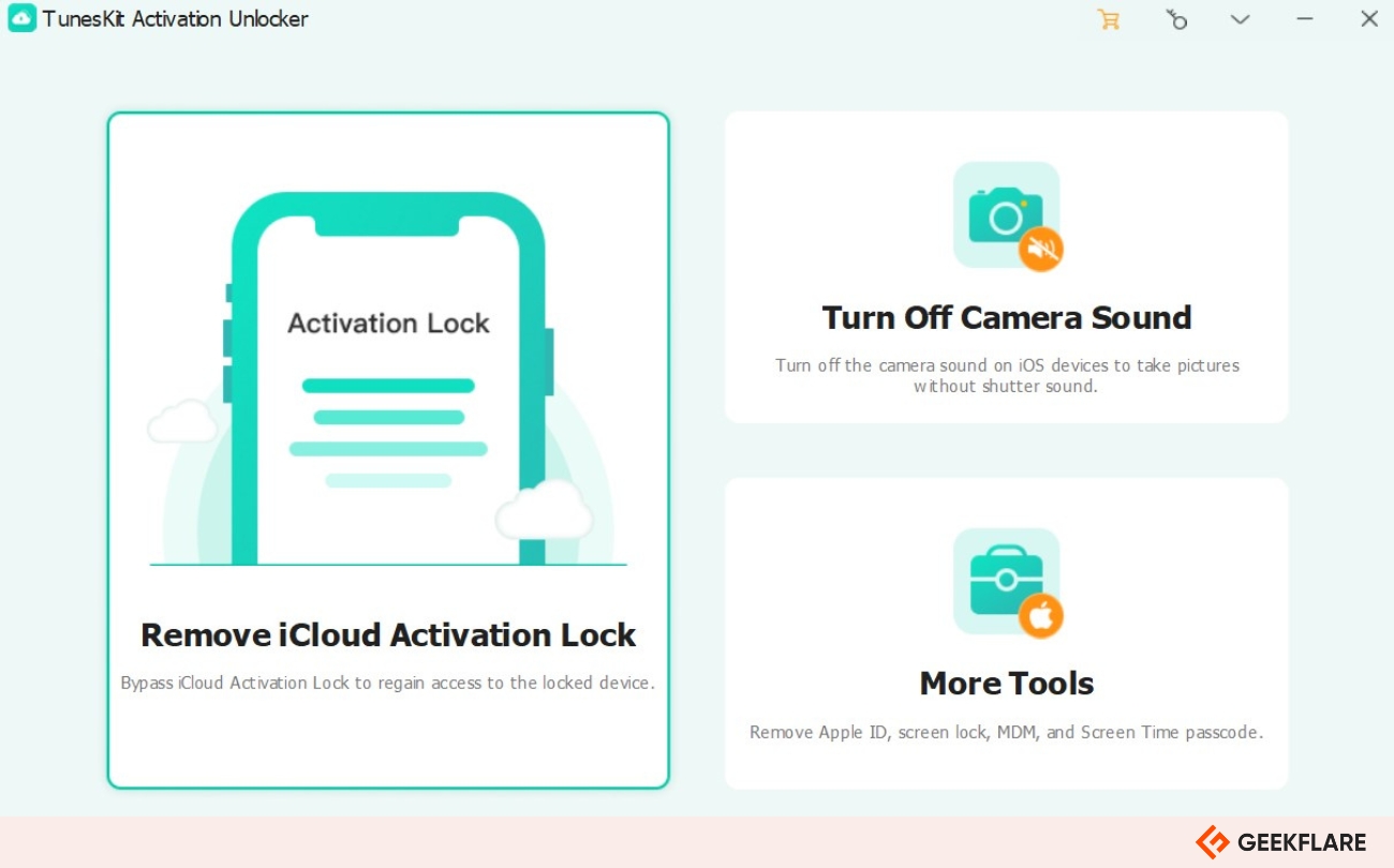 TunesKit Activation Unlocker Product Screenshot