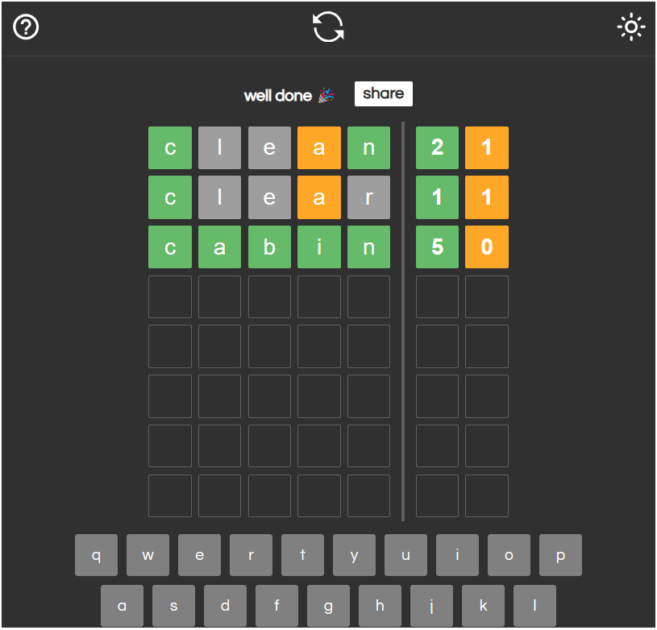 Waffle is a Wordle-like about swapping letters across a five-word grid