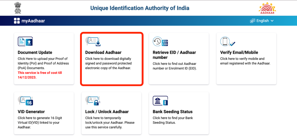 Download Aadhaar