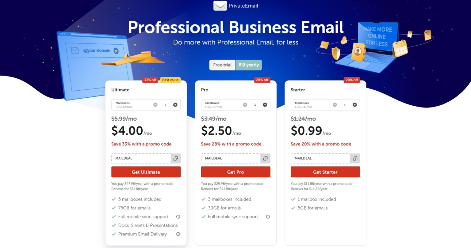 free email hosting with custom domain