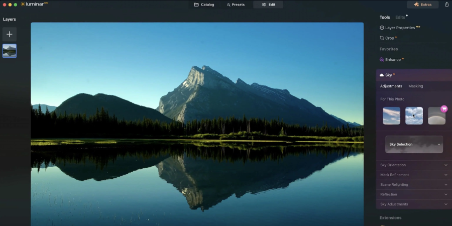 Luminar photo editor screenshot on website.