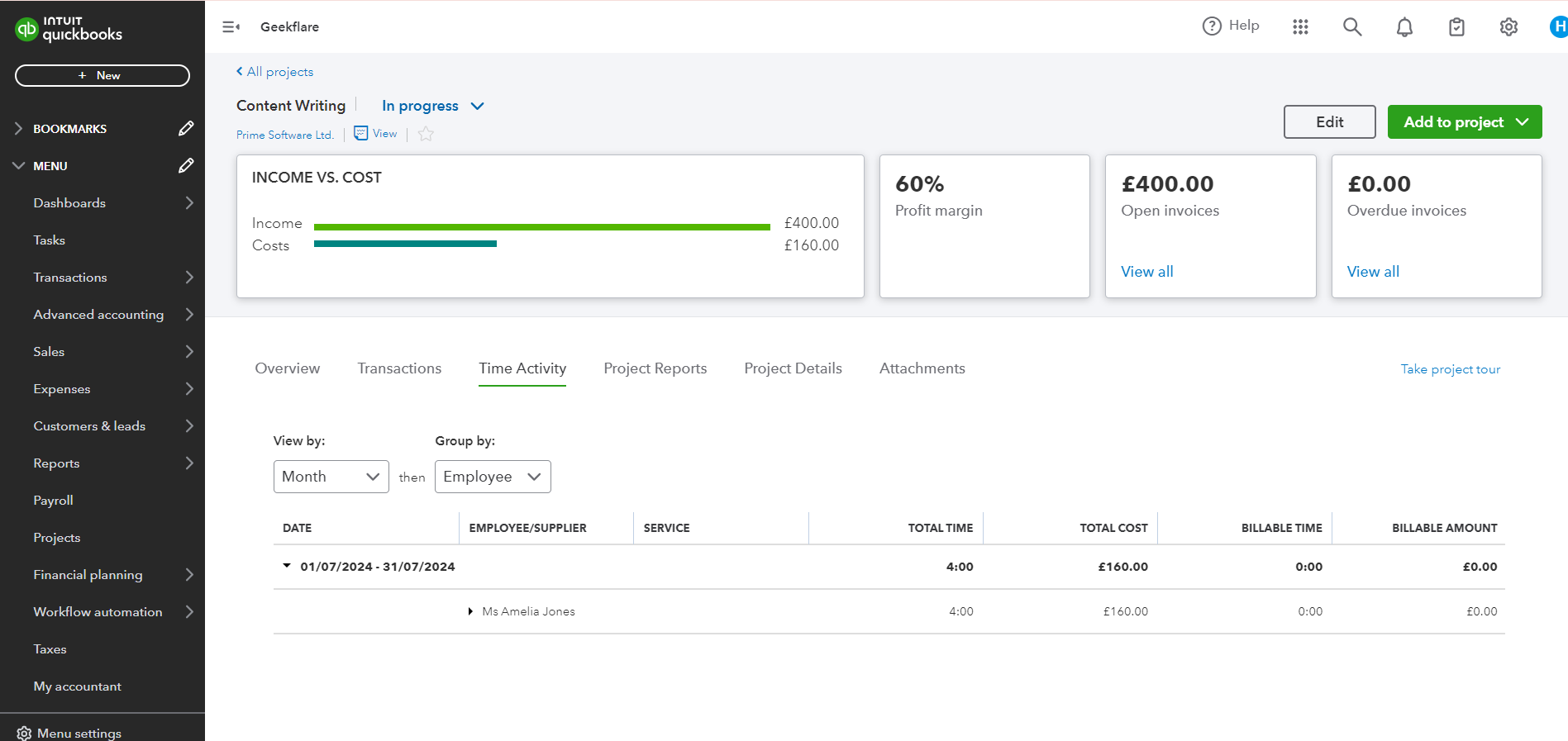 QuickBooks Time Tracking