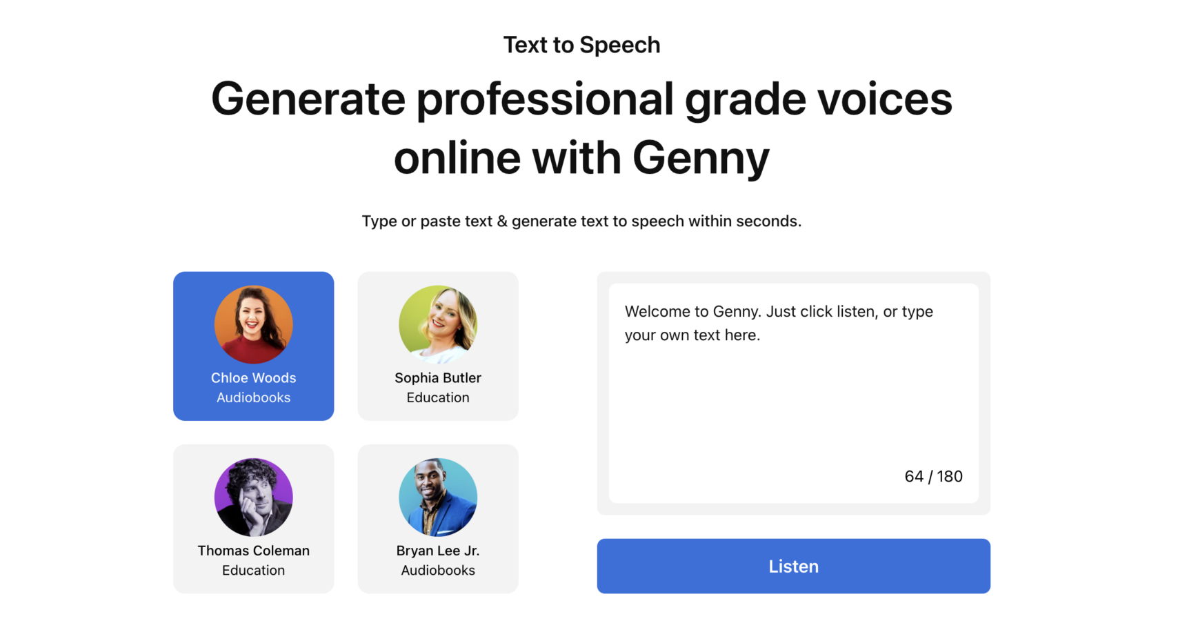 Text to speech software LOVO