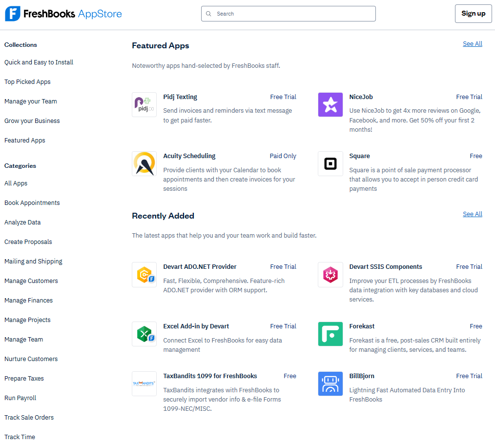 FreshBooks integrations