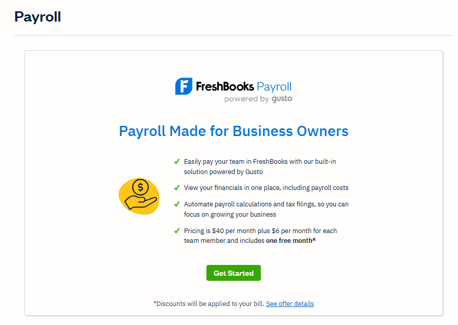 FreshBooks payroll