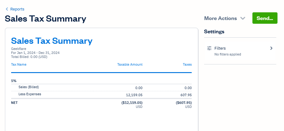 FreshBooks sales tax calculations