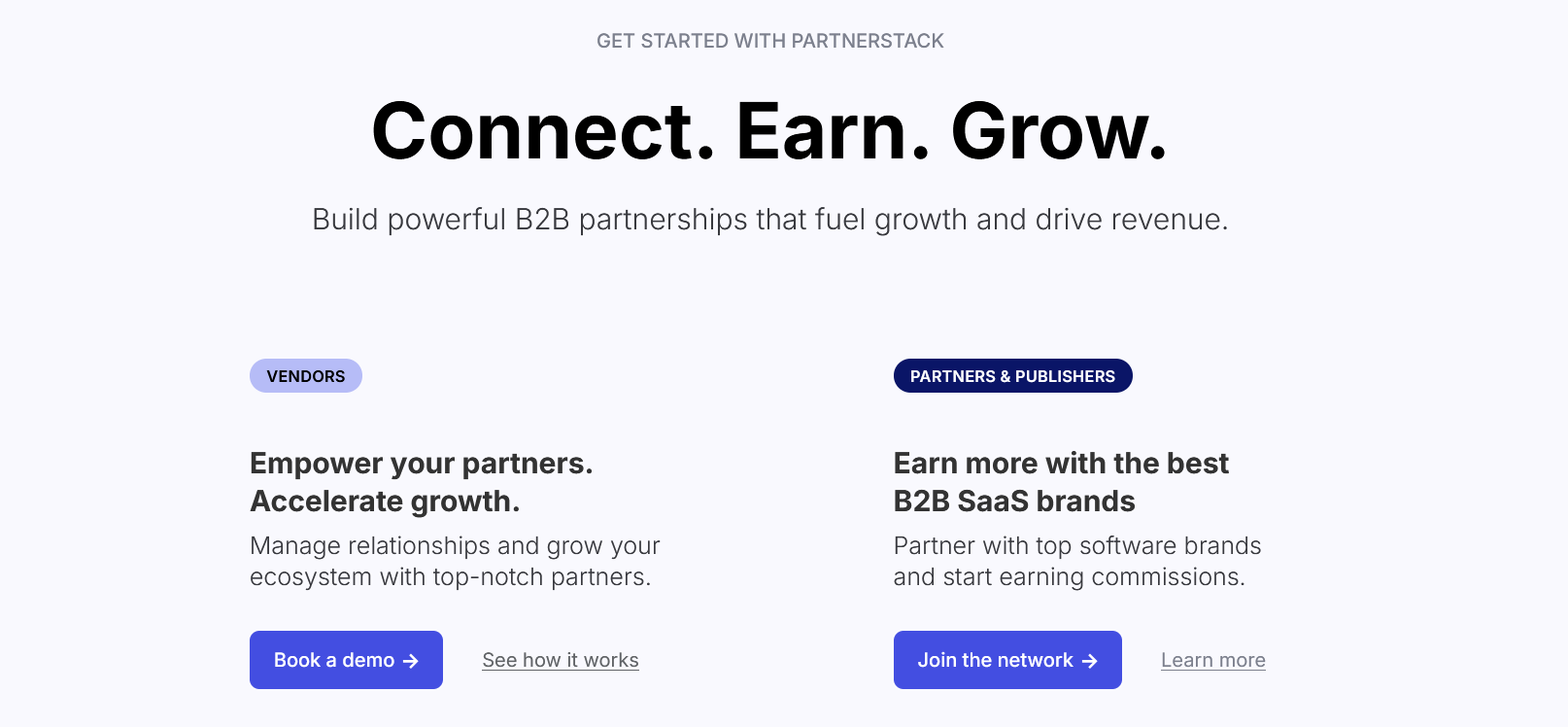 "Getting Started with PartnerStack" page of the PartnerStack website 