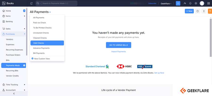 Zoho Books Payments