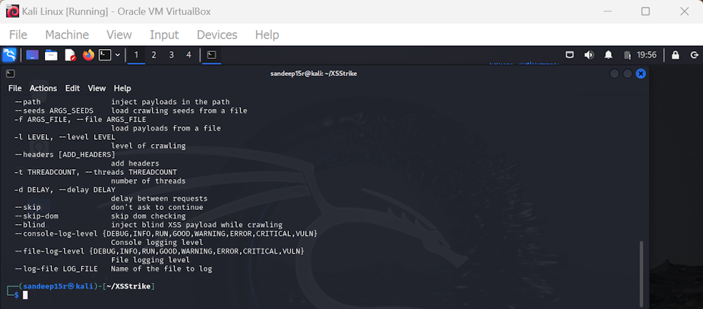 XSStrike Running on Kali Linux