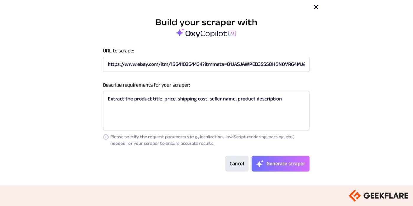 building your scraper with oxypilot